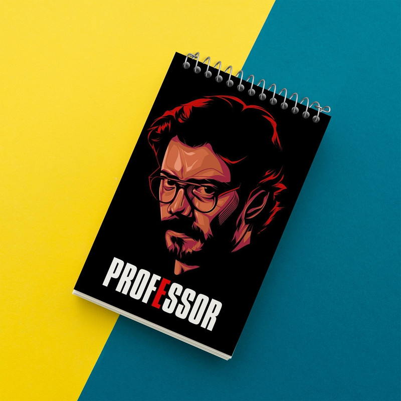 دفتر یادداشت 50 برگ خندالو مدل پروفسور سریال Money Heist کد 3242