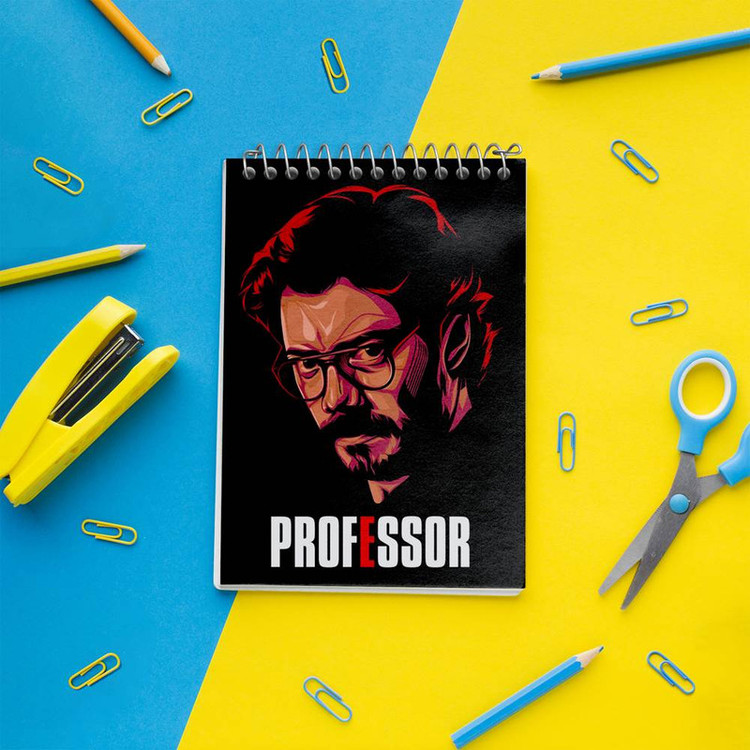 دفتر یادداشت 50 برگ خندالو مدل پروفسور سریال Money Heist کد 3242