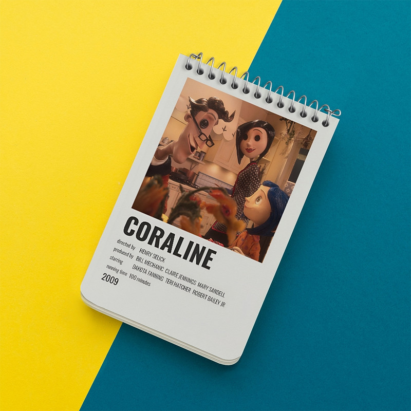 دفتر یادداشت 50 برگ خندالو طرح کورالاین (Coraline) کد F13226