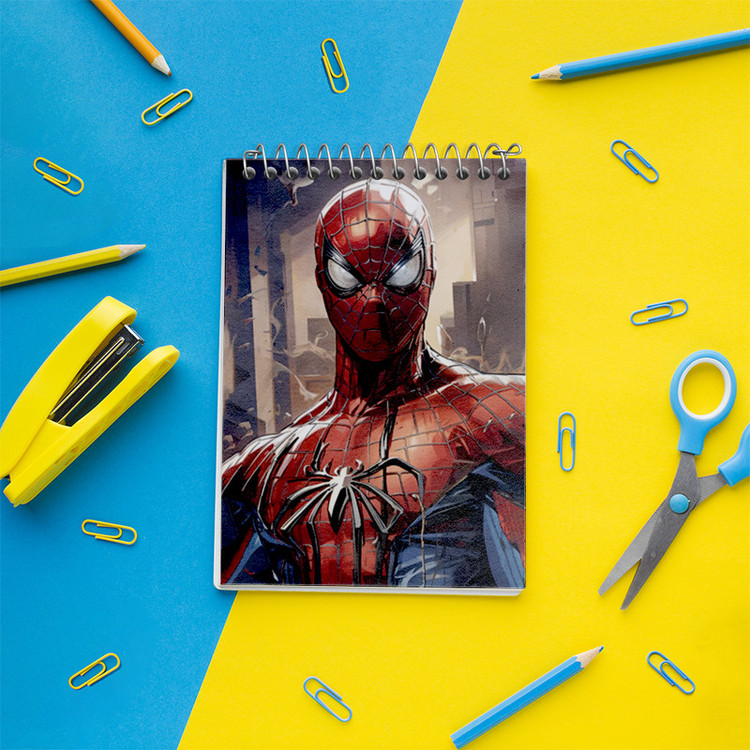 دفتر یادداشت 50 برگ خندالو طرح مرد عنکبوتی (Spider Man) کد N4730
