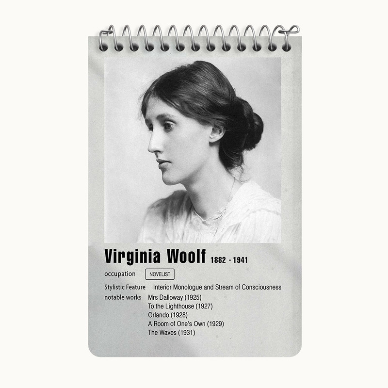دفتر یادداشت 50 برگ خندالو طرح ویرجینیا وولف (Virginia Woolf) کد F11923