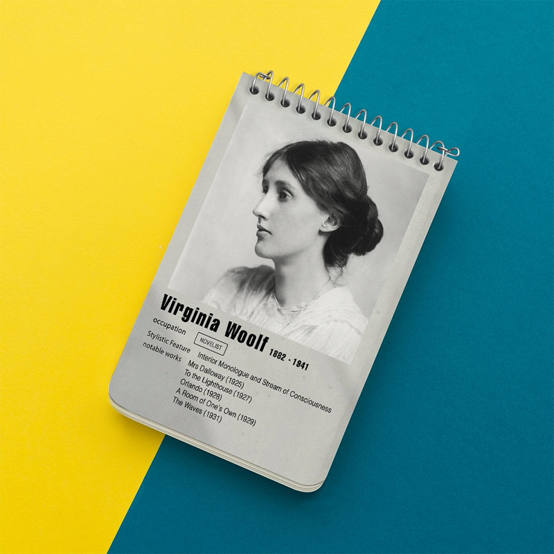 دفتر یادداشت 50 برگ خندالو طرح ویرجینیا وولف (Virginia Woolf) کد F11923