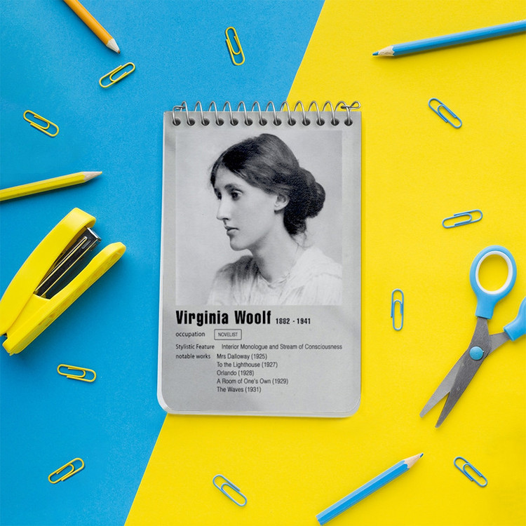 دفتر یادداشت 50 برگ خندالو طرح ویرجینیا وولف (Virginia Woolf) کد F11923