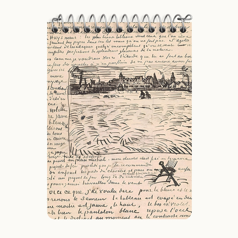 دفتر یادداشت 50 برگ خندالو طرح دفتر طراحی ونسان ونگوگ (Van Gogh) کد N9373