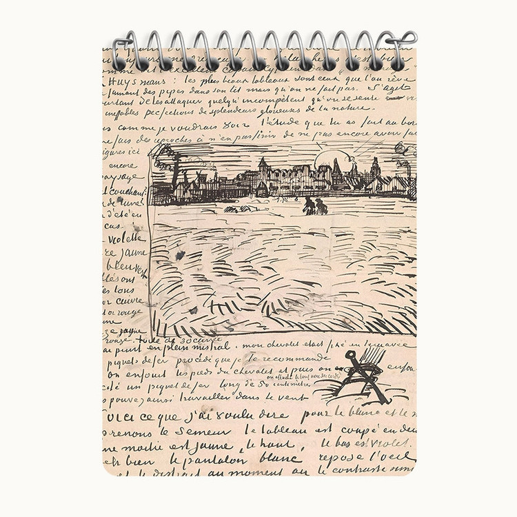 دفتر یادداشت 50 برگ خندالو طرح دفتر طراحی ونسان ونگوگ (Van Gogh) کد N9373