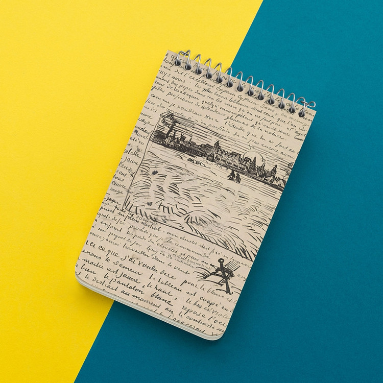 دفتر یادداشت 50 برگ خندالو طرح دفتر طراحی ونسان ونگوگ (Van Gogh) کد N9373
