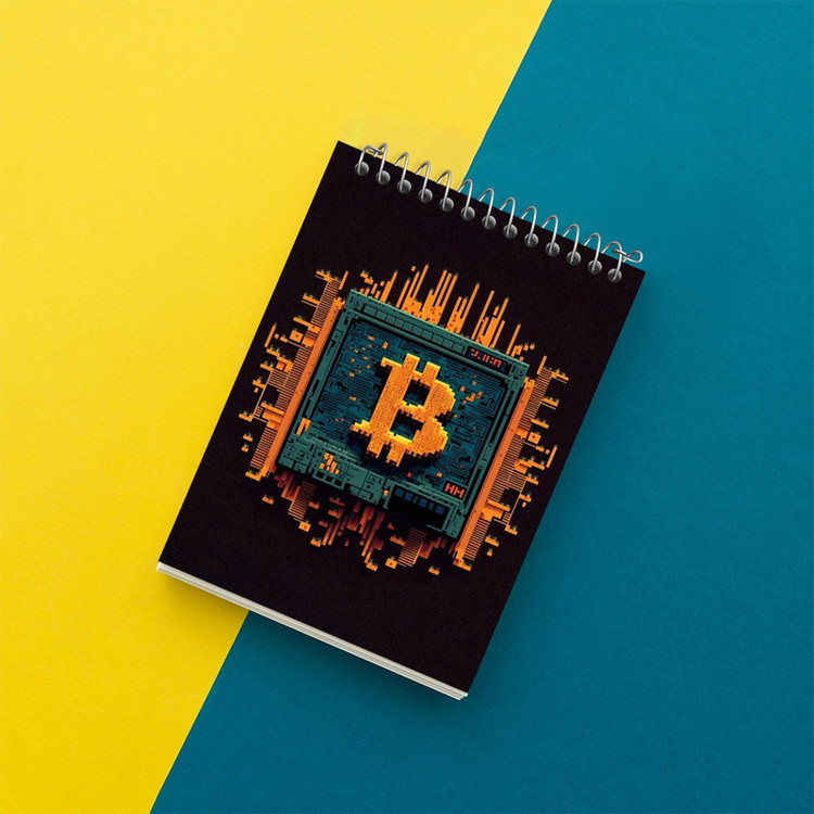 دفتر یادداشت 50 برگ خندالو مدل بیت کوین (Bitcoin) کد F1616