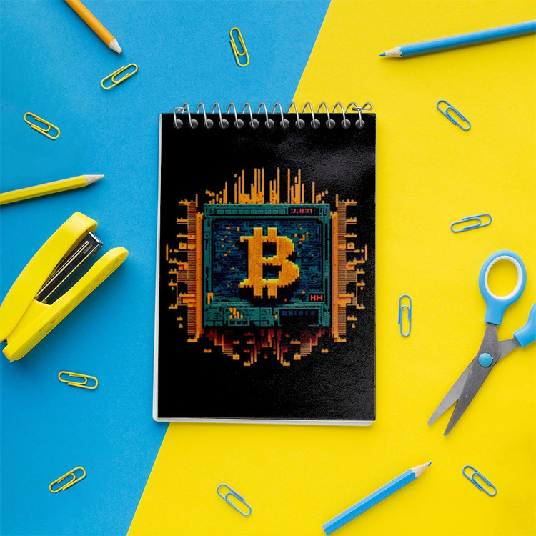 دفتر یادداشت 50 برگ خندالو مدل بیت کوین (Bitcoin) کد F1616