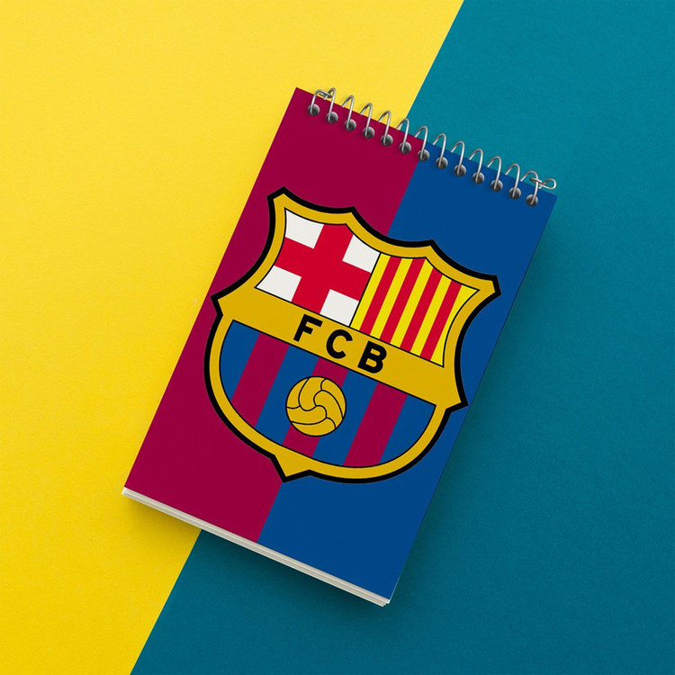 دفتر یادداشت 50 برگ خندالو مدل باشگاه بارسلونا FC Barcelona کد 2094