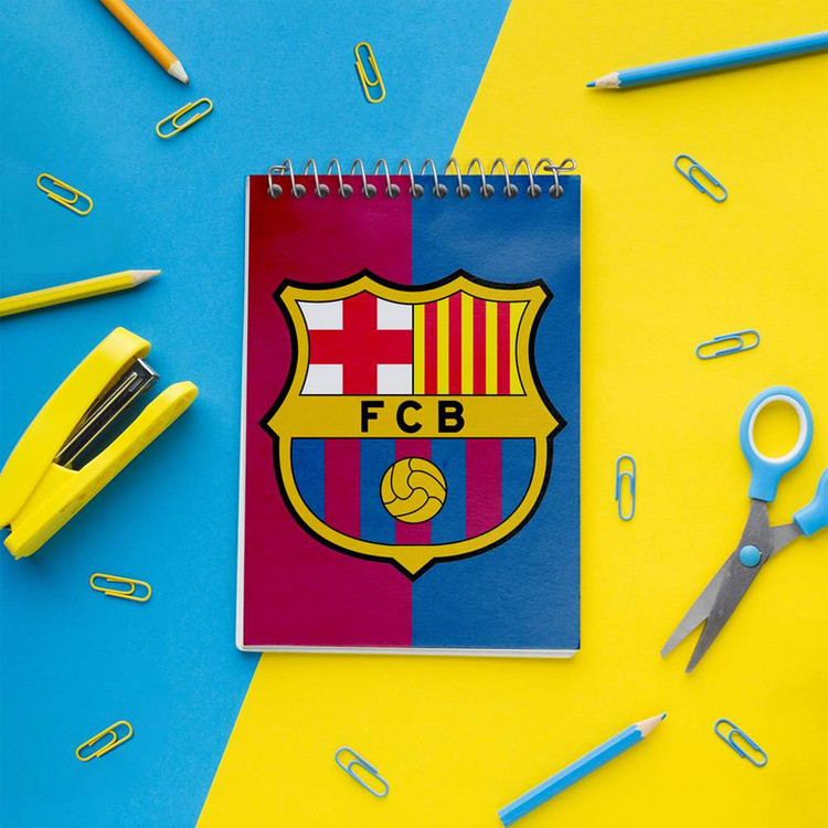 دفتر یادداشت 50 برگ خندالو مدل باشگاه بارسلونا FC Barcelona کد 2094