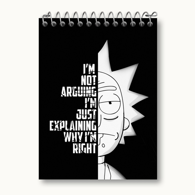 دفتر یادداشت 50 برگ خندالو مدل ریک و مورتی Rick and Morty کد 3212