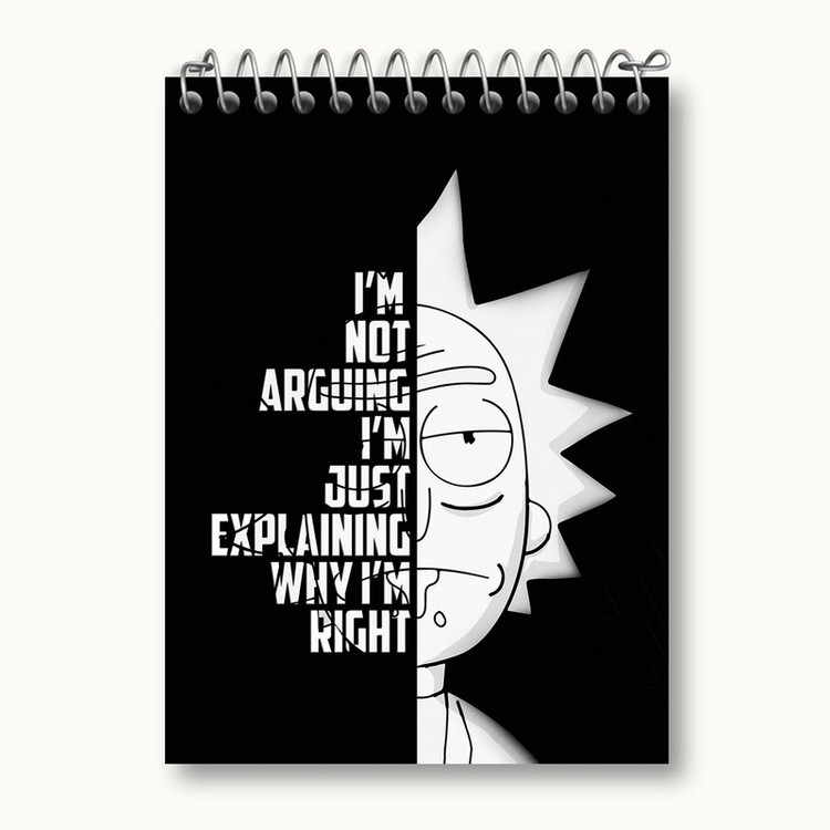 دفتر یادداشت 50 برگ خندالو مدل ریک و مورتی Rick and Morty کد 3212