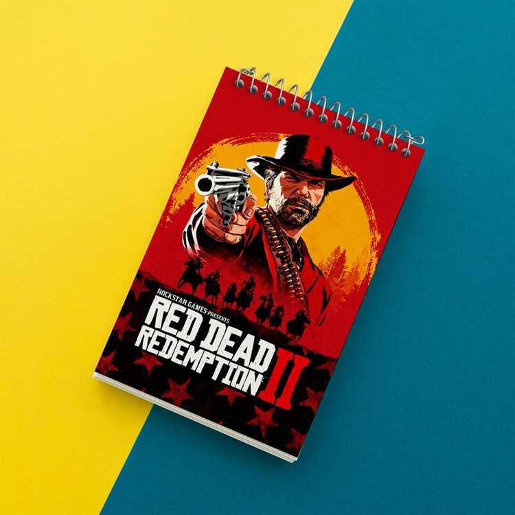 دفتر یادداشت 50 برگ خندالو مدل رد دد Red Dead کد 10293