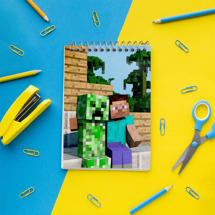 دفتر یادداشت 50 برگ خندالو مدل ماینکرافت (Minecraft) کد F2416