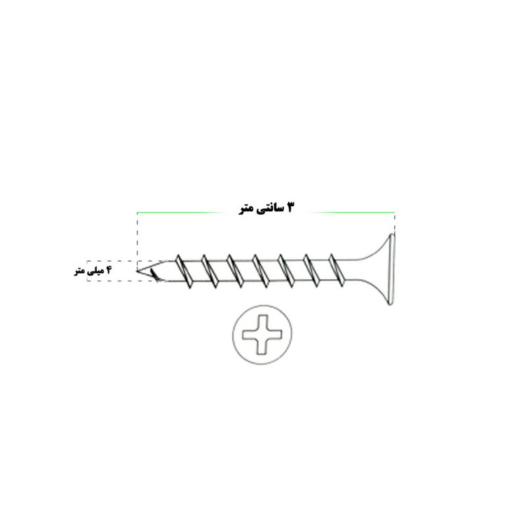 پیچ ام دی اف MDF مدل iBALL 4x30 بسته 100 عددی