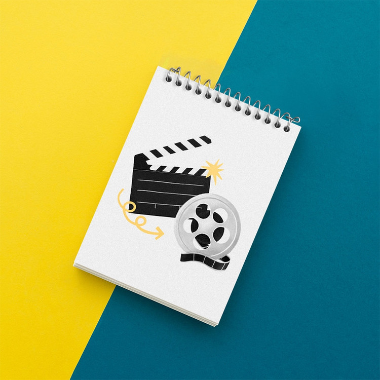 دفتر یادداشت 50 برگ خندالو مدل فیلم (Film) کد F2554