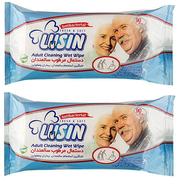 دستمال مرطوب لوسین مدل11 دو بسته 90 عددی