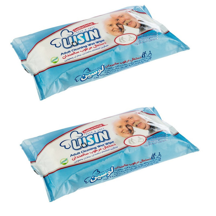 دستمال مرطوب لوسین مدل11 دو بسته 90 عددی
