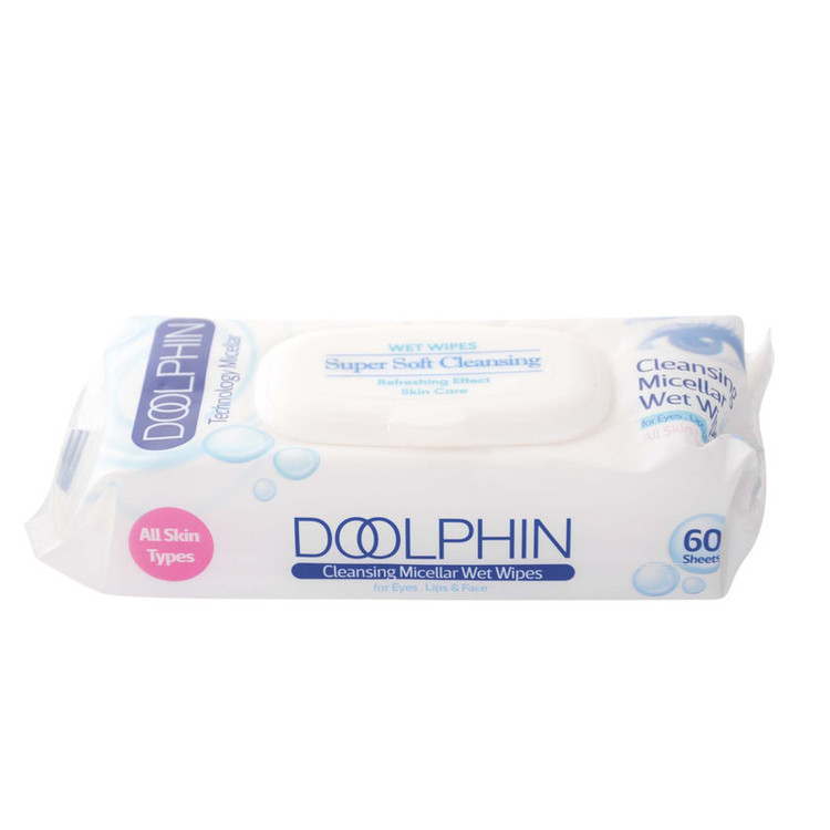 دستمال مرطوب دلفین مدل Skin Care مجموعه 4 عددی