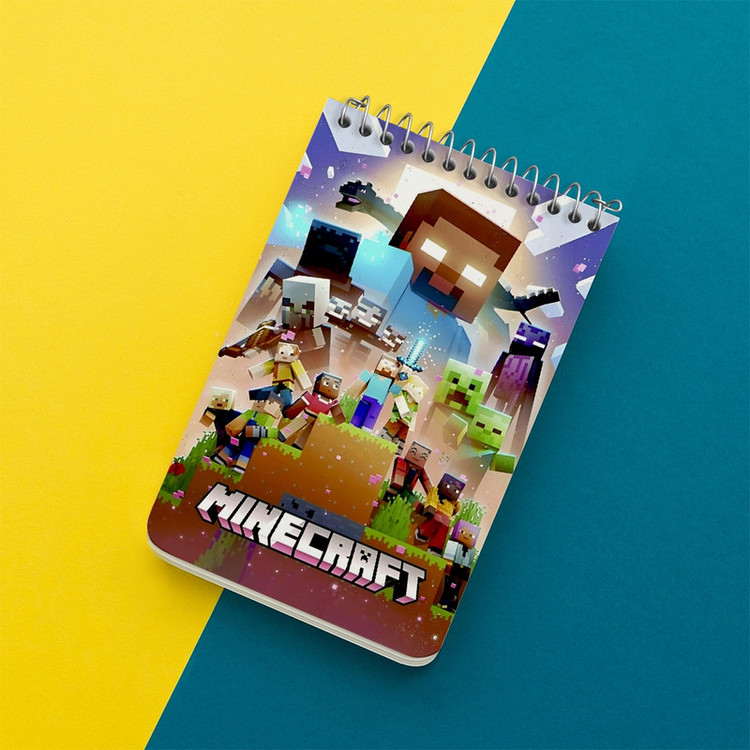 دفتر یادداشت 50 برگ خندالو طرح ماینکرافت (Minecraft) کد F14388