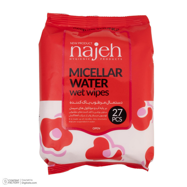 دستمال مرطوب ناژه مدل Micellar Water سه بسته 27 عددی