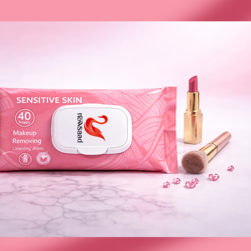 دستمال پاک کننده آرایش نیوساد مدل Sens40-02 دو بسته 40 عددی