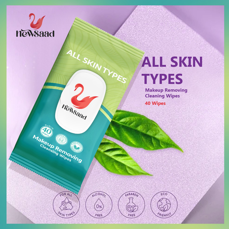 دستمال پاک کننده آرایش نیوساد مدل All Skin2 دو بسته 40 عددی
