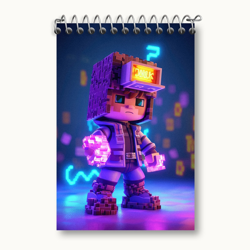 دفتر یادداشت 50 برگ خندالو مدل ماینکرافت (Minecraft) کد F2059