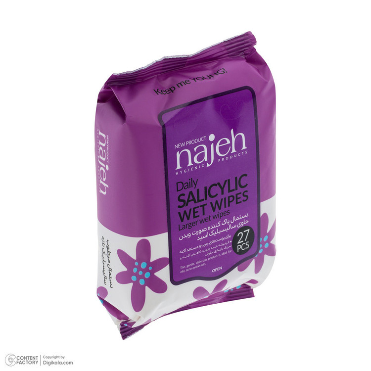 دستمال مرطوب ناژه مدل Salicylic سه بسته 27 عددی