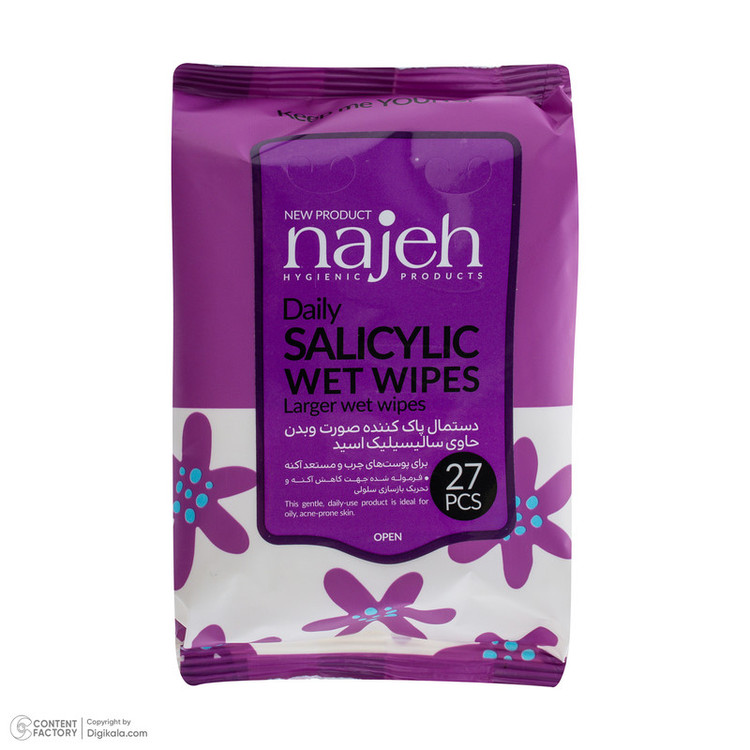 دستمال مرطوب ناژه مدل Salicylic سه بسته 27 عددی