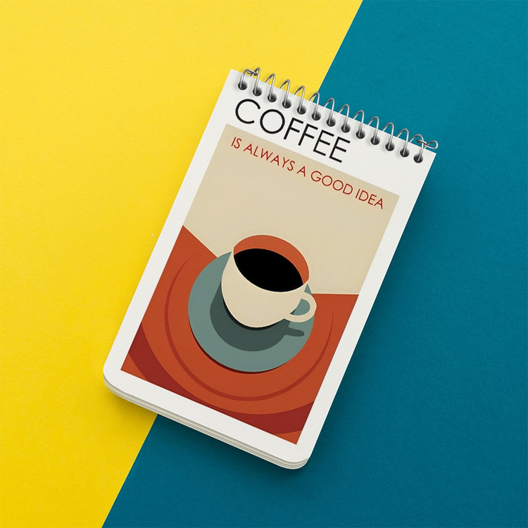 دفتر یادداشت 50 برگ خندالو طرح قهوه (COFFEE) کد F10401