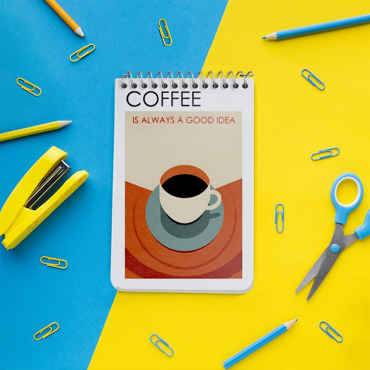 دفتر یادداشت 50 برگ خندالو طرح قهوه (COFFEE) کد F10401