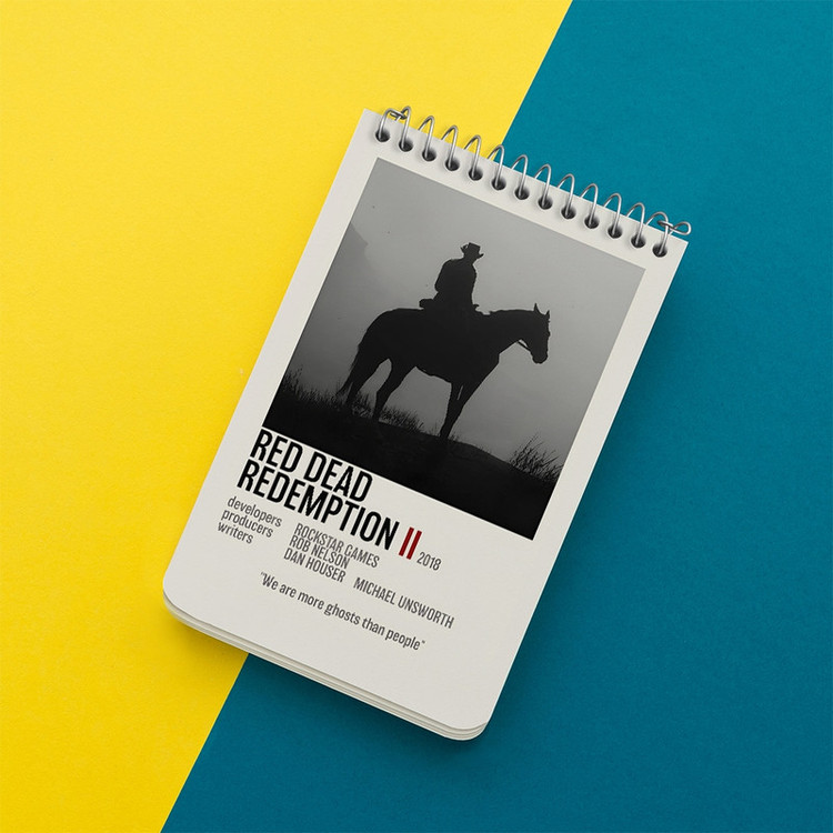 دفتر یادداشت 50 برگ خندالو طرح رد دد (Red Dead) کد F13456