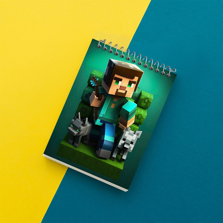 دفتر یادداشت 50 برگ خندالو مدل ماینکرافت (Minecraft) کد F2096