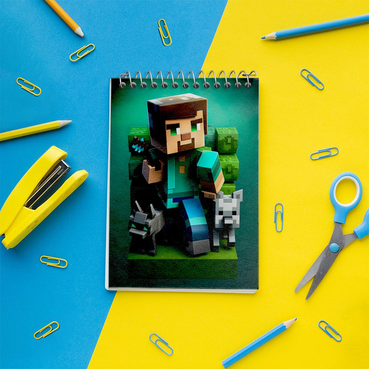 دفتر یادداشت 50 برگ خندالو مدل ماینکرافت (Minecraft) کد F2096