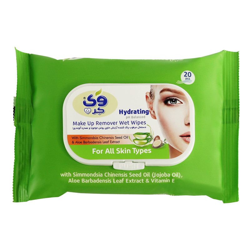 دستمال مرطوب وی کر مدل Jojoba-Aloe Vera چهار بسته 20 عددی