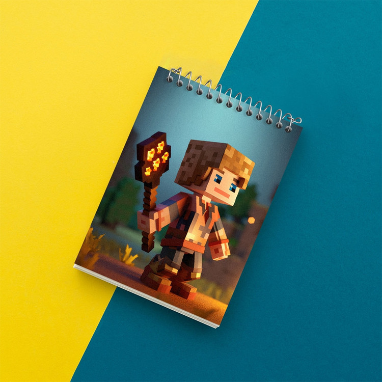 دفتر یادداشت 50 برگ خندالو مدل ماینکرافت (Minecraft) کد F2056