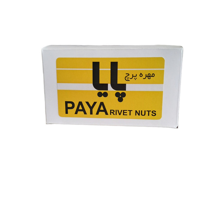 مهره پرچ پایا مدل M4 لبه دار کد PAYA69 مجموعه 20 عددی