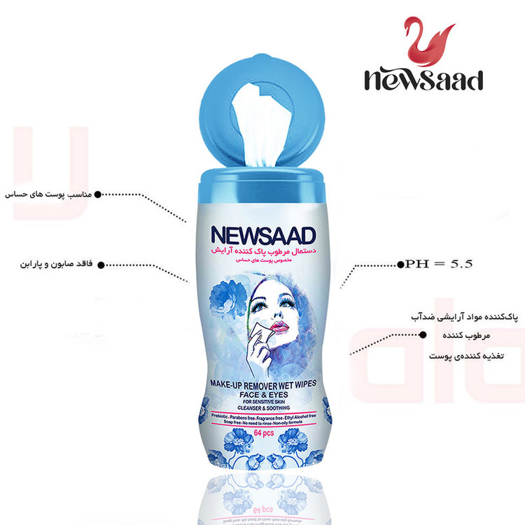 دستمال مرطوب نیوساد مدل S06 شش بسته 64 عددی