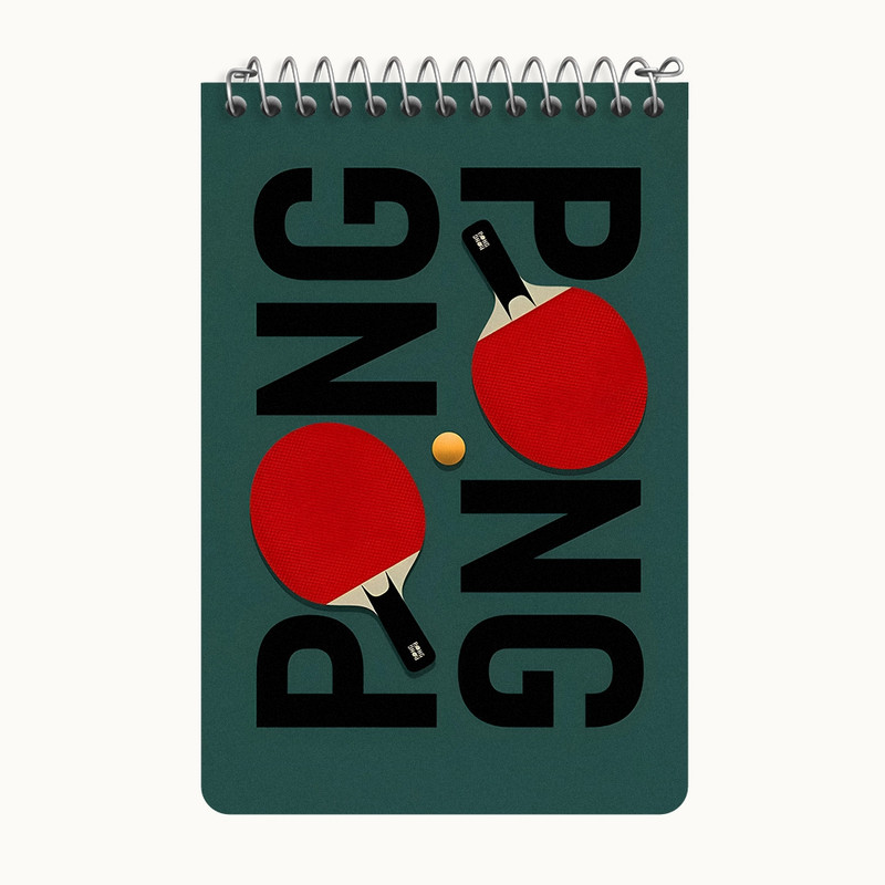 دفتر یادداشت 50 برگ خندالو طرح پینگ پنگ (Ping Pong) کد F10668