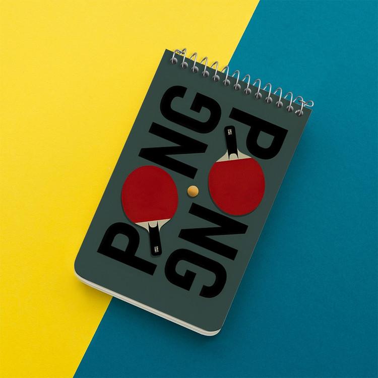 دفتر یادداشت 50 برگ خندالو طرح پینگ پنگ (Ping Pong) کد F10668