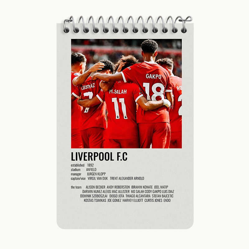 دفتر یادداشت 50 برگ خندالو طرح لیورپول (Liverpool) کد F13469