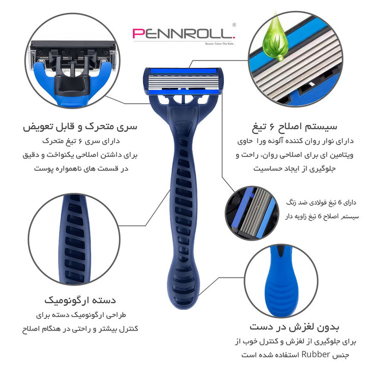 خود تراش پنرول مدل PRCL - TIGER Pro 6 - X2 بسته 2 عددی