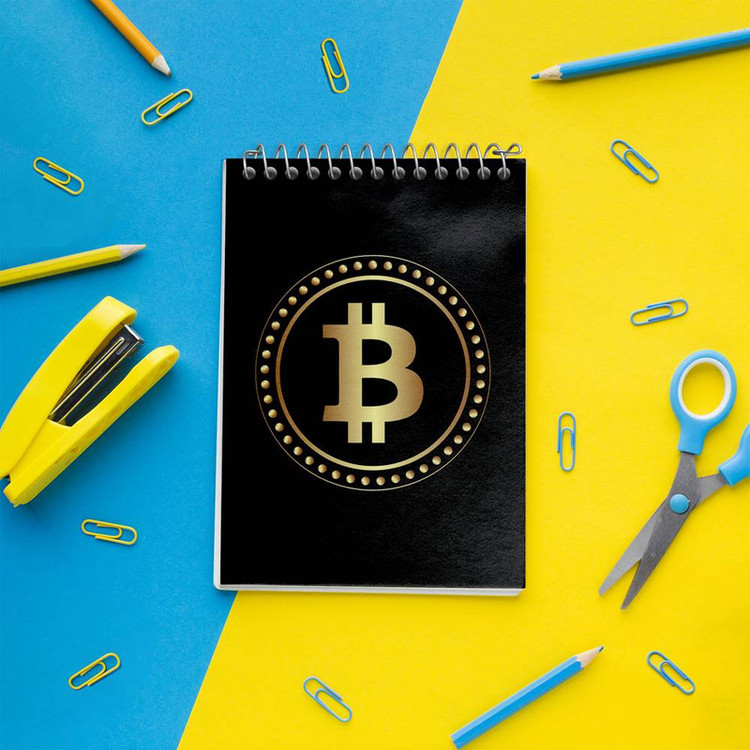 دفتر یادداشت 50 برگ خندالو مدل ارز دیجیتال بیت کوین کد 10866