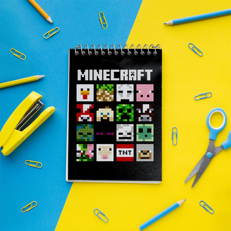 دفتر یادداشت 50 برگ خندالو مدل بازی ماینکرافت (Minecraft) کد 37006