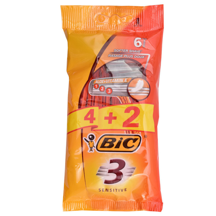 خود تراش بیک مدل SE3-6 بسته 6 عددی