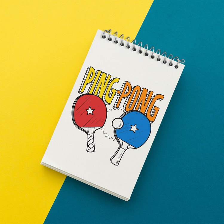دفتر یادداشت 50 برگ خندالو مدل پینگ پنگ Ping Pong کد 27988