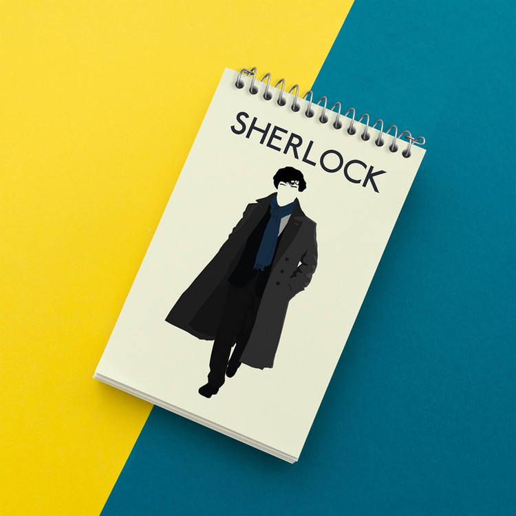 دفتر یادداشت 50 برگ خندالو مدل شرلوک هولمز Sherlock Holmes کد 10162