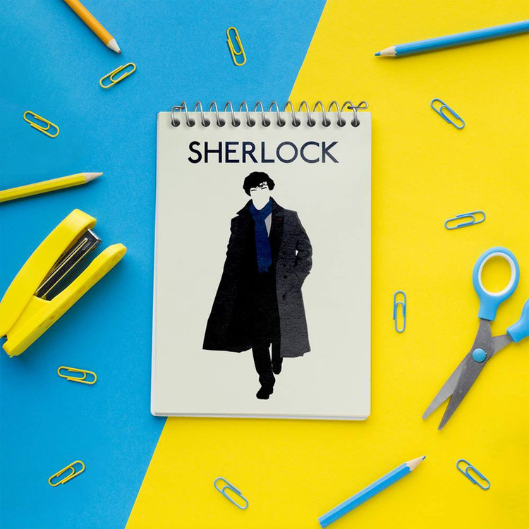 دفتر یادداشت 50 برگ خندالو مدل شرلوک هولمز Sherlock Holmes کد 10162