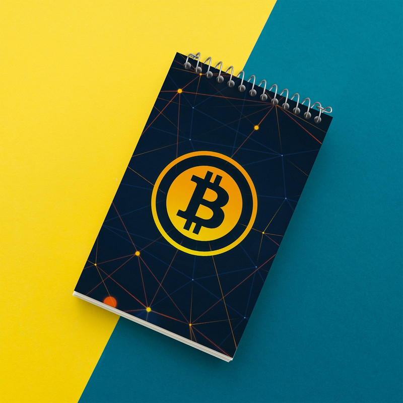 دفتر یادداشت 50 برگ خندالو مدل ارز دیجیتال بیت کوین کد 10876